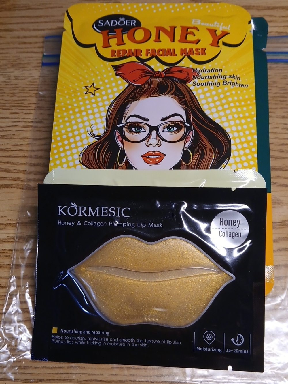 NWOT 7PC Honey Manuka Mask Bundle 1 Hand/1 Foot/2 Facial/2 Lip/1 Spa Headband